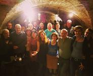 Marina V with audience after her gig at Gewölbe, Bremen-Vegesack, Germany, on 21 October 2017; photo © Nick Baker