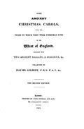 Davies Gilbert: Some Ancient Christmas Carols