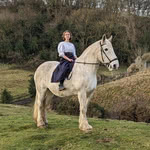 Frankie Archer on Shire horse Moonlight